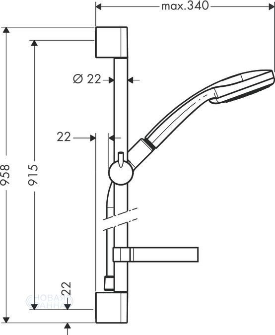 Душевой гарнитур Hansgrohe Croma 27771000 Хром