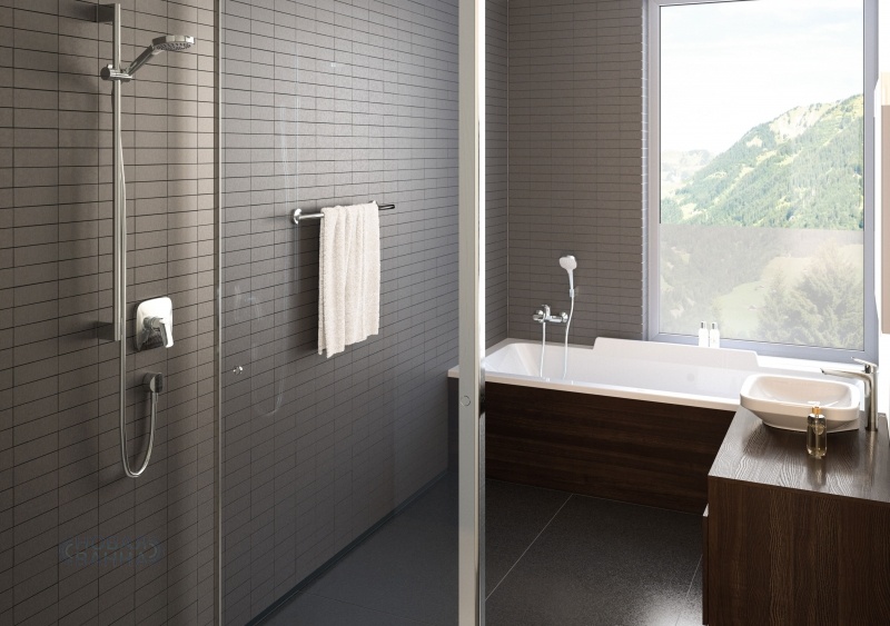 Душевой гарнитур Hansgrohe Croma Select E 26412400 Хром Белый