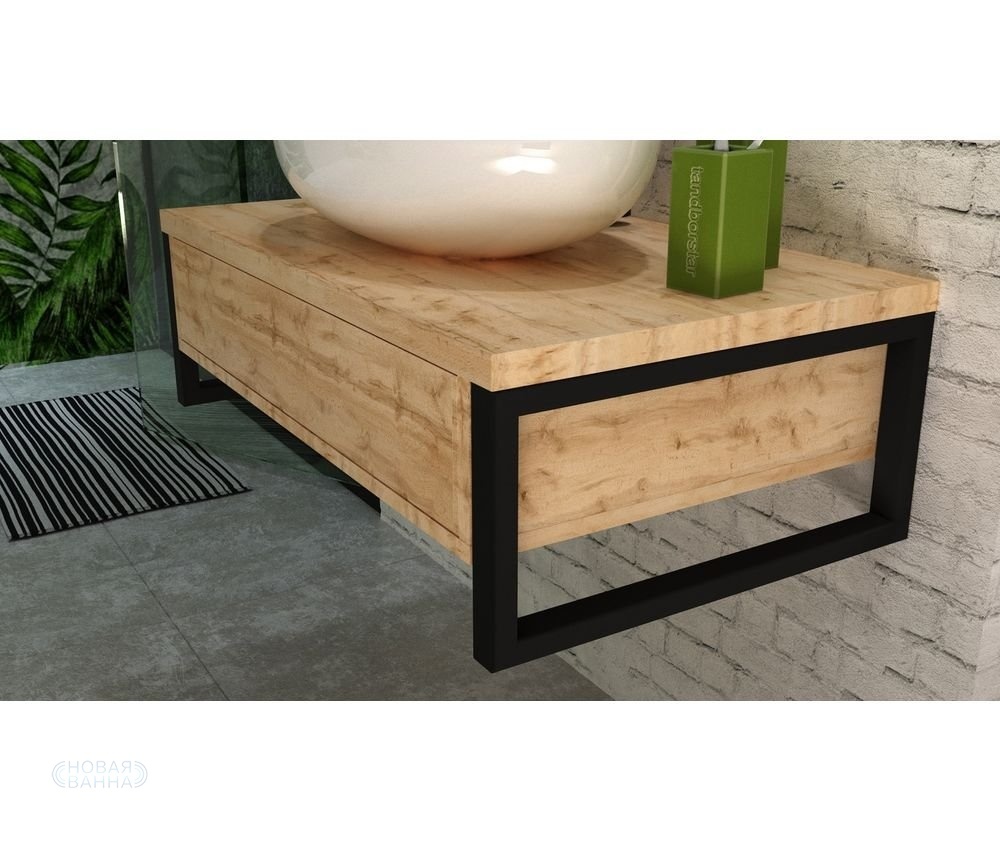 Тумба под раковину 1Marka Grunge Loft 80П 1в.я У85842 дуб вотан