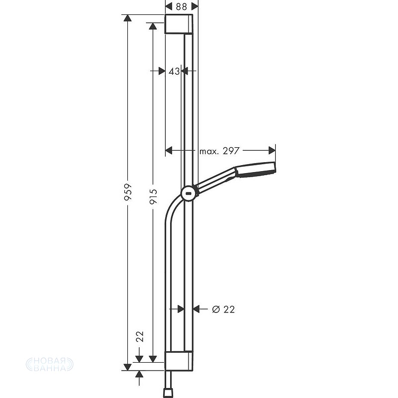 Душевой гарнитур Hansgrohe Pulsify Select Relaxation 24170000 Хром