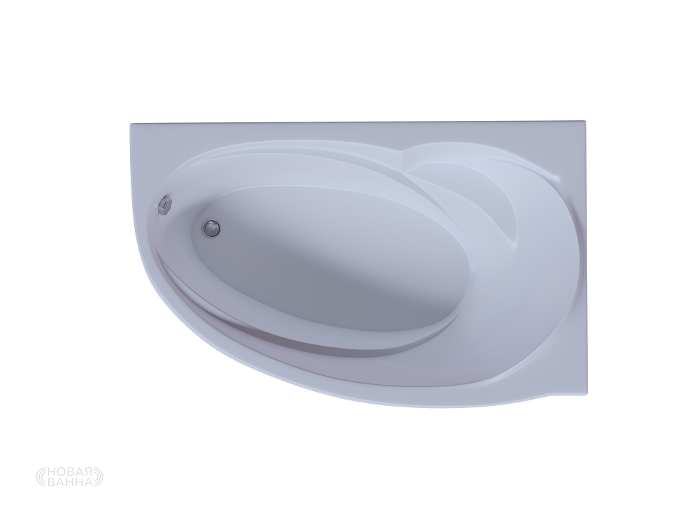 Акриловая ванна Aquatek Бетта 160х97 BET160-0000028 правая, без гидромассажа, с фронтальным экраном (вклеенный каркас)