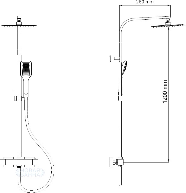 Душевая система RGW Shower Panels SP-22 21140122-01 Хром