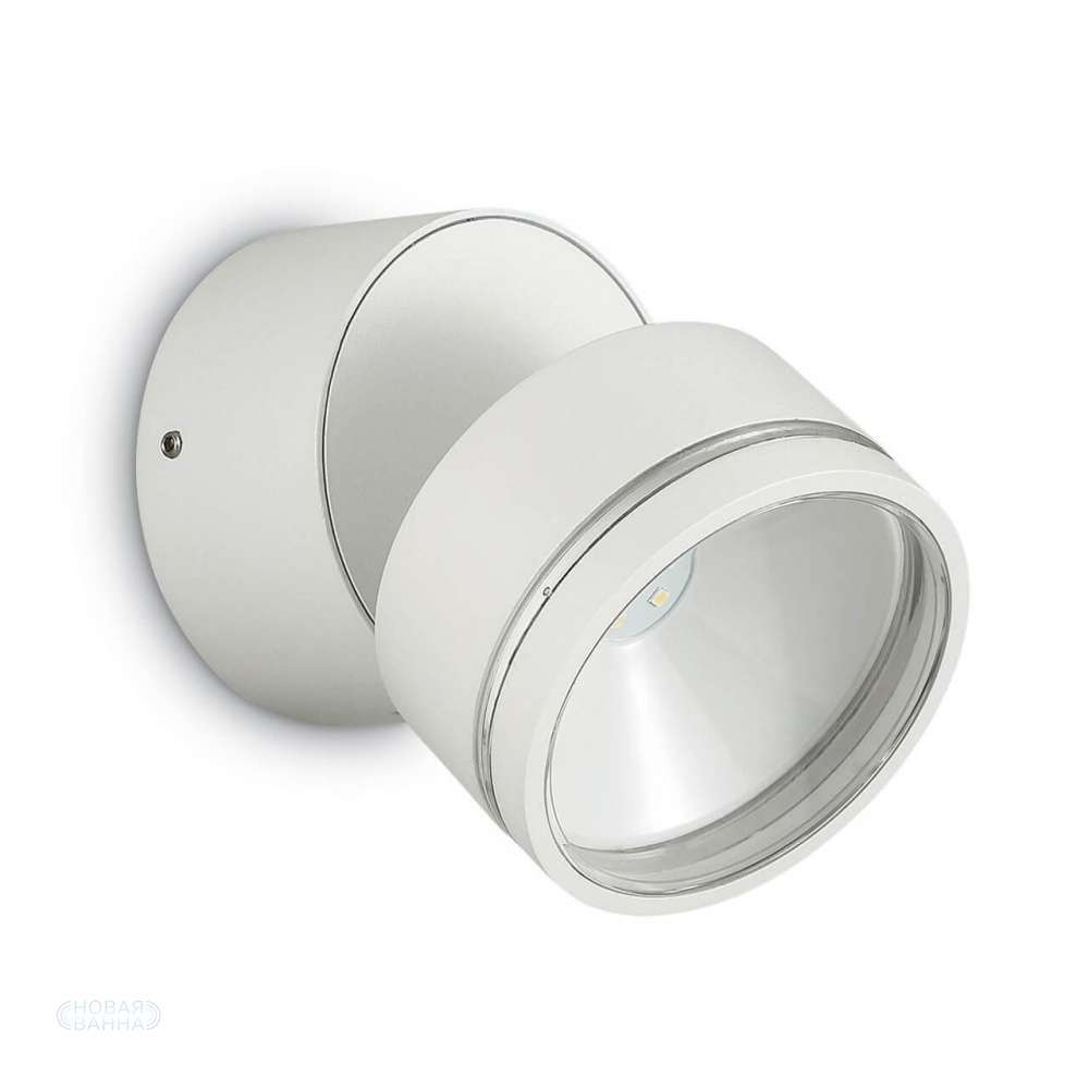 Уличный настенный светодиодный светильник Ideal Lux Omega Ap Round Bianco 4000K 172538