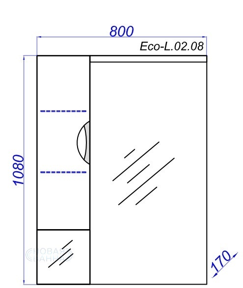 Зеркальный шкаф 80х108 см с подсветкой Aqwella Ecoline Eco-L.02.08