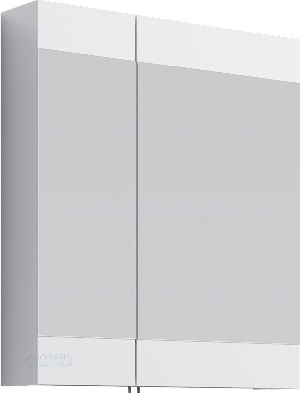 Зеркальный шкаф без подсветки белый глянец 70х80 см Aqwella Brig Br.04.07/W
