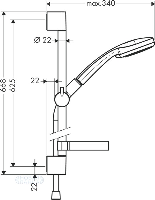 Душевой гарнитур Hansgrohe Croma 27772000 Хром