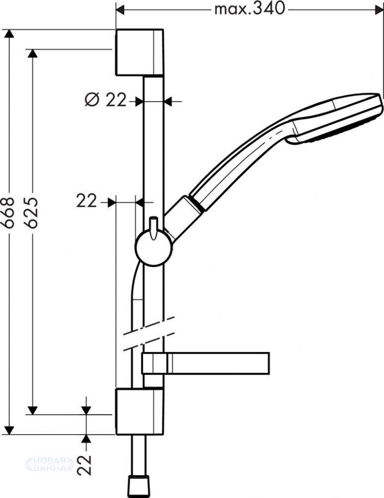 Душевой гарнитур Hansgrohe Croma 27772000 Хром
