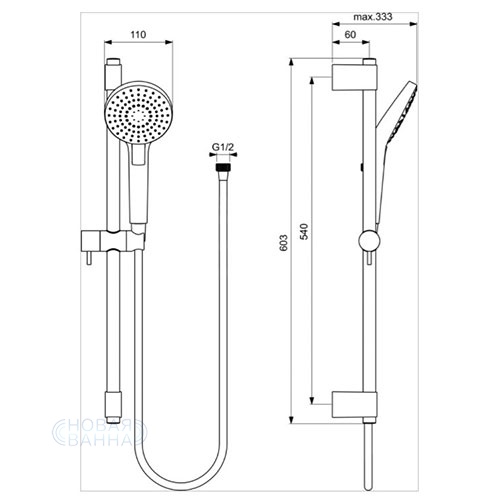 Душевой гарнитур Ideal Standard Ideal Rain Evo B2233AA Хром
