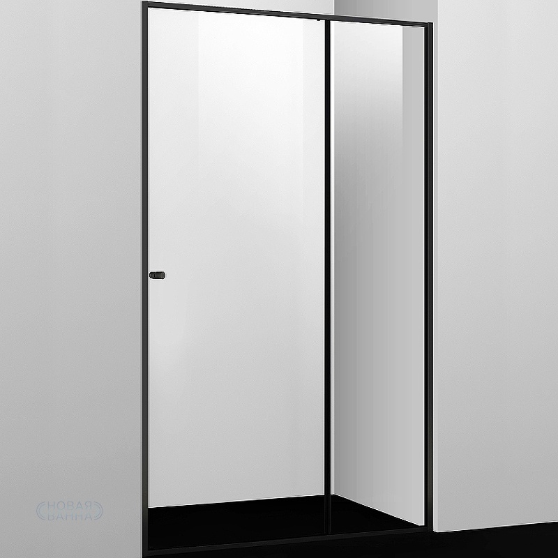Душевая дверь WasserKRAFT Dill 140 61S31 профиль Черный стекло прозрачное