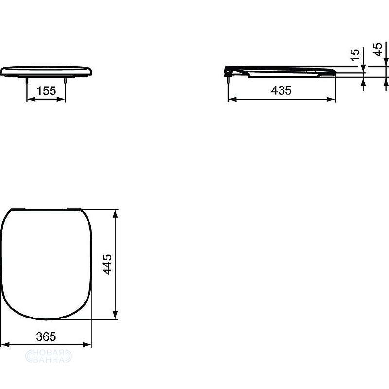 Сиденье для унитаза Ideal Standard Tesi T3529V3 Черное матовое с микролифтом