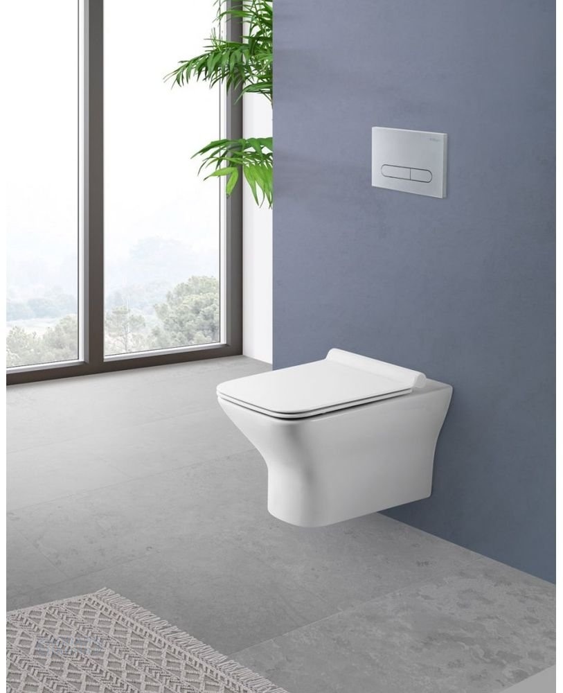 Унитаз безободковый подвесной BelBagno ROMANO BB248CHR-SM
