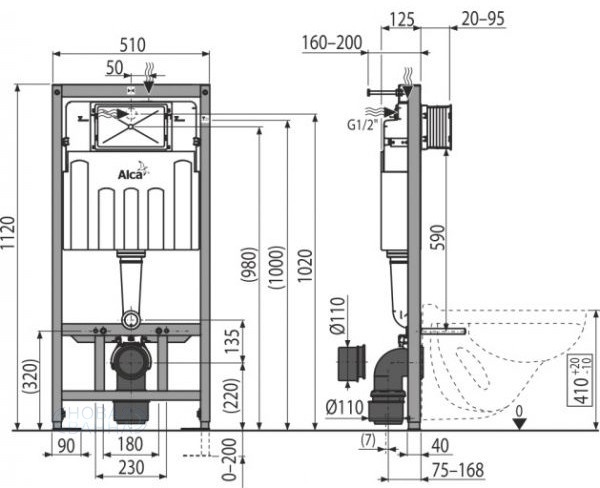Комплект подвесной унитаз Villeroy & Boch O.Novo 5688H101 + система инсталляции AlcaPlast AM101/1120-3:1 RU M71-0001