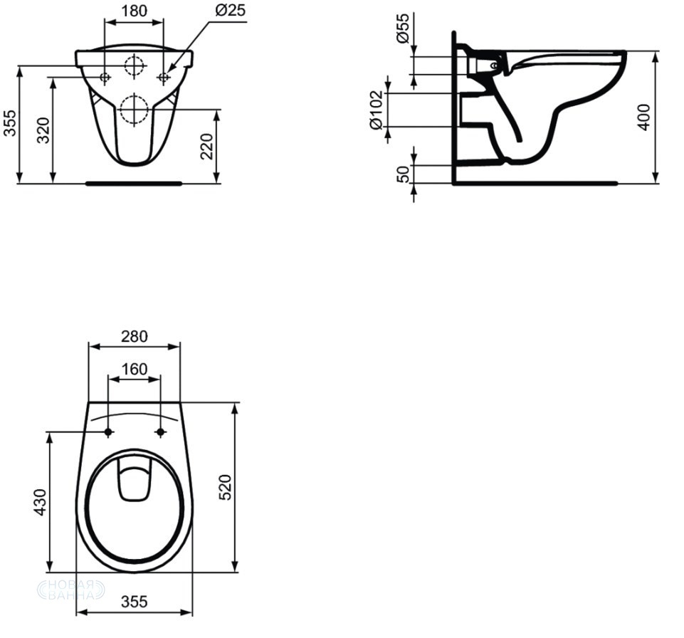 Комплект подвесной унитаз + система инсталляции Ideal Standard Prosys Eurovit K881201PT15
