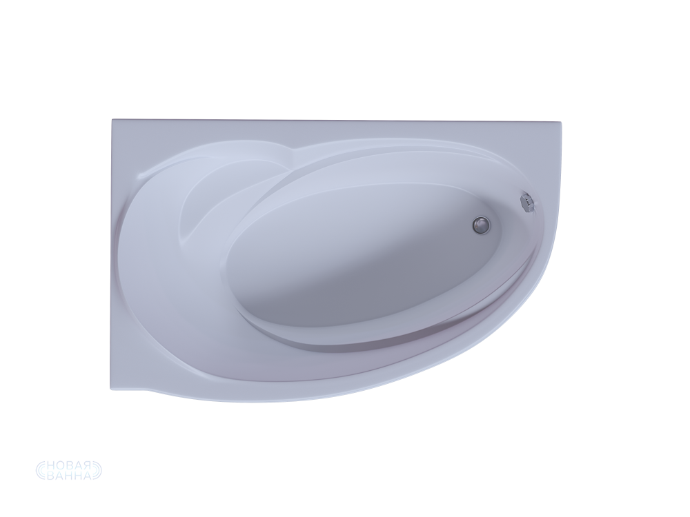 Акриловая ванна Aquatek Бетта 160х97 BET160-0000046 (левая, вклеенный каркас, без гидромассажа, с фронтальным экраном)