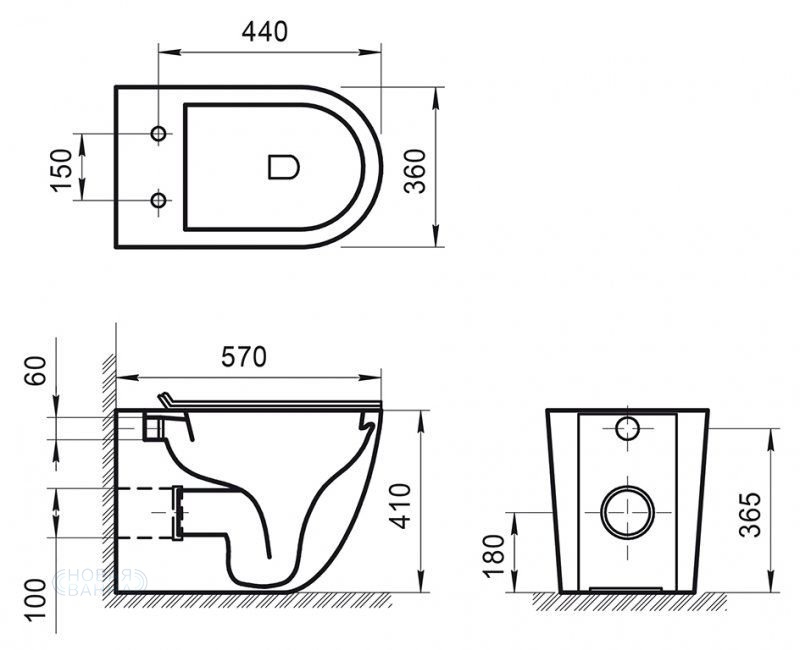 Унитаз безободковый приставной BelBagno SFERA-R BB2141CBR