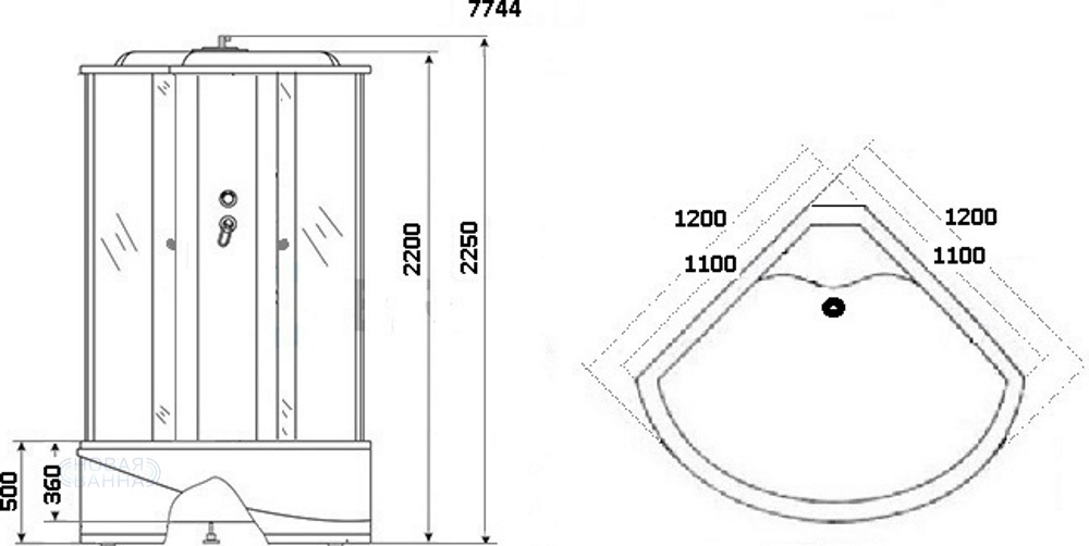 Душевой бокс Niagara Luxe 7744W 120x120