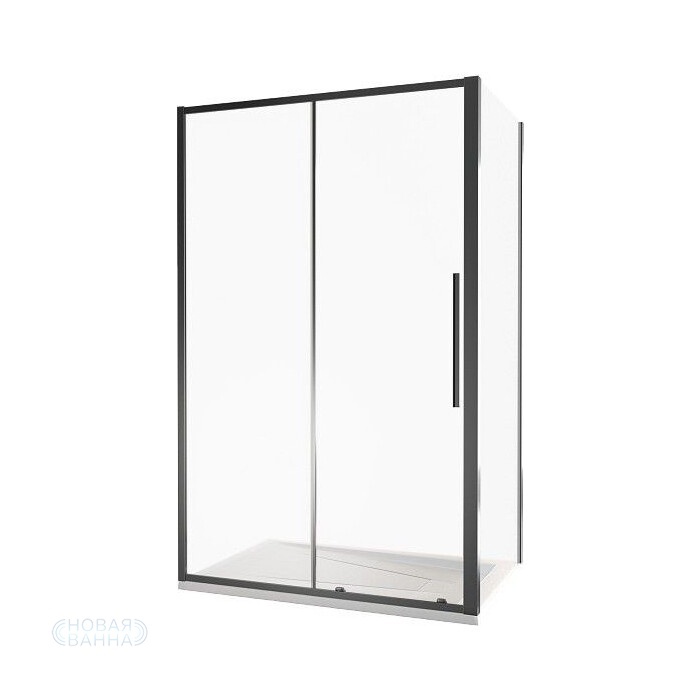 Душевой уголок Good Door Idea 130x90 стекло прозрачное, профиль черный WTW+SP
