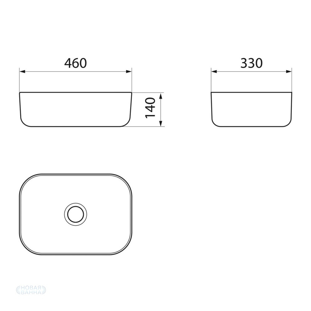 Умывальник Point Венера 46 PN43073WB прямоугольный, белый