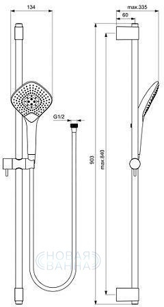 Ручной душ Ideal Standard Ideal Rain Evo B1764AA Хром