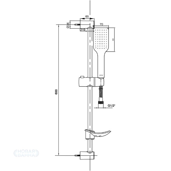 Душевой гарнитур E.C.A. Tiera 102846029EX Золото