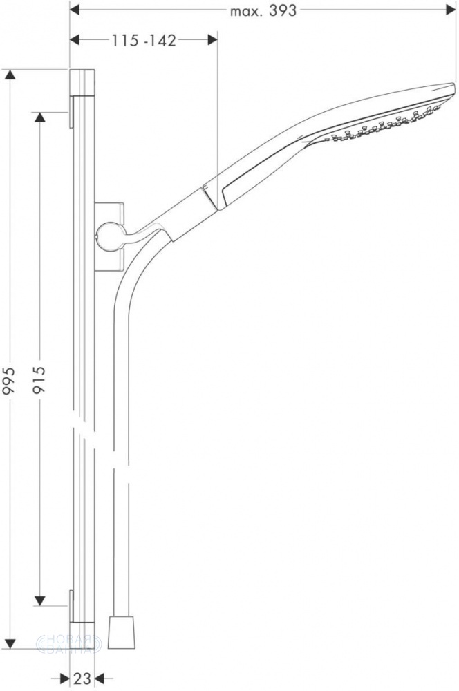 Душевой гарнитур Hansgrohe Raindance Select S 26626000 Хром