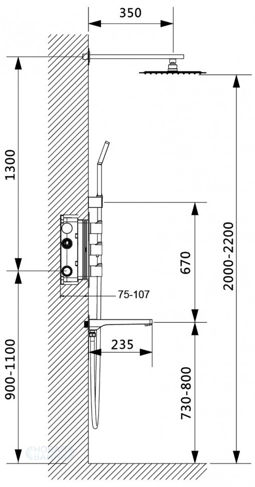 Душевой комплект 250 мм Timo Petruma SX-5149/03SM